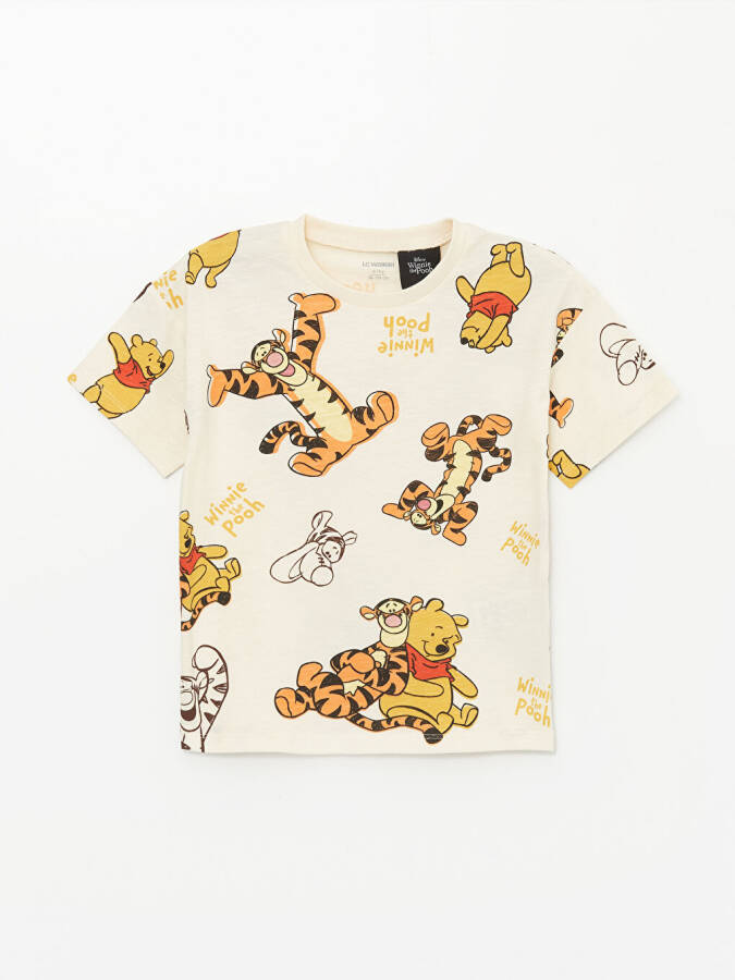 Winnie the Pooh Printed Baby Boy T-Shirt and Dungaree Set with Bike Neck Short Sleeves - 5