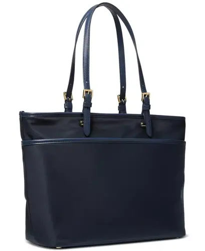 Winston Large Top Zip Multifunction Nylon Pocket Tote - Navy Blue - 3