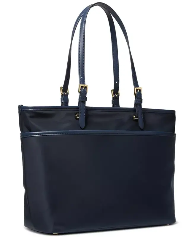Winston Large Top Zip Multifunction Nylon Pocket Tote - Navy Blue - 3