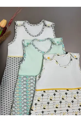 Winter 2.5 Tog Sleeveless Baby, Child Cotton Jersey Sleepsuit Fox /grey 