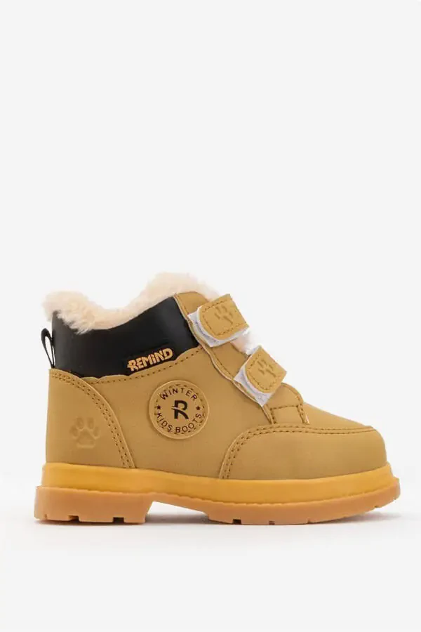 Winter Baby Boots with Fur Lining (Size 22-25) Camel - 1