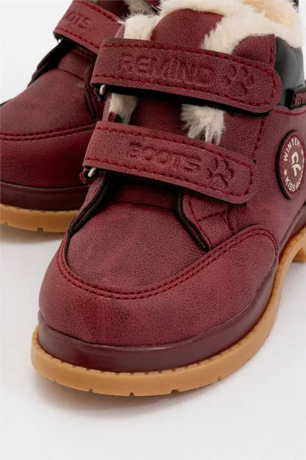 Winter Baby Boots with Fur Lining (Size 22-25) MAROON - 3