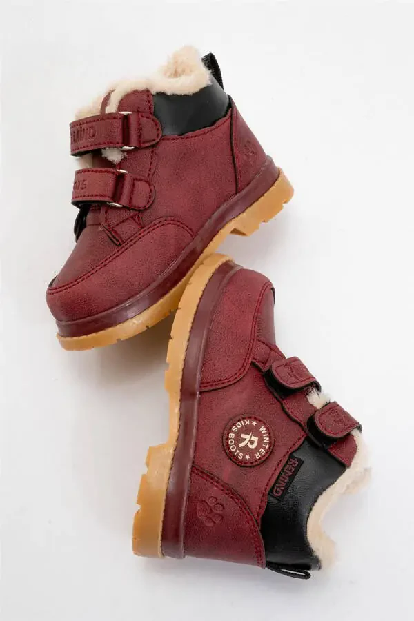 Winter Baby Boots with Fur Lining (Size 22-25) MAROON - 6