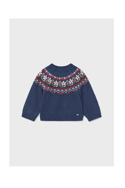 Winter Baby Girl Sweater Dark Blue - Modazone
