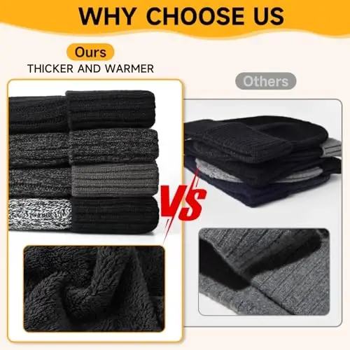 Winter Beanie Hat for Men Women: Warm Fleece Lined Knit Cuffed Beanie Thick | Ski Stocking Skull Cap, Thermal Daily Hat, for Cold Weather Skiing, Running, Hiking, Cycling - 5