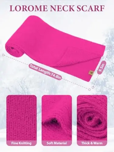 Winter Beanie Hat Gloves Scarf, CasModazoneere Hat Gloves Scarf Set Women Girls | Multiple Colors Winter Hats and Gloves for Women, Touchscreen Warm Gloves Set Gifts for Women Accessories - 3