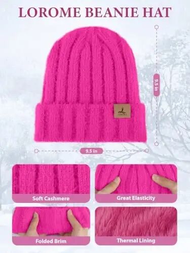 Winter Beanie Hat Gloves Scarf, CasModazoneere Hat Gloves Scarf Set Women Girls | Multiple Colors Winter Hats and Gloves for Women, Touchscreen Warm Gloves Set Gifts for Women Accessories - Winter (1)
