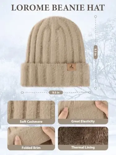 Winter Beanie Hat Gloves Scarf, CasModazoneere Hat Gloves Scarf Set Women Girls | Multiple Colors Winter Hats and Gloves for Women, Touchscreen Warm Gloves Set Gifts for Women Accessories - 2