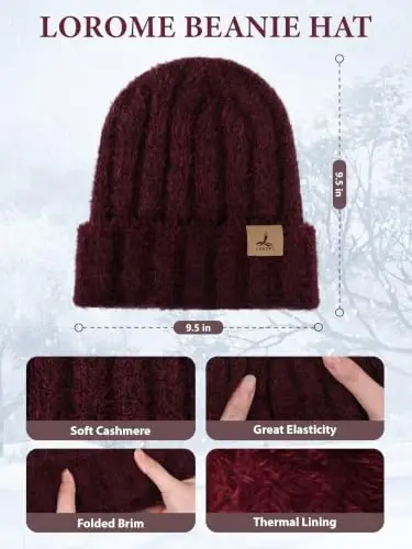Winter Beanie Hat Gloves Scarf, CasModazoneere Hat Gloves Scarf Set Women Girls | Multiple Colors Winter Hats and Gloves for Women, Touchscreen Warm Gloves Set Gifts for Women Accessories - Winter (1)