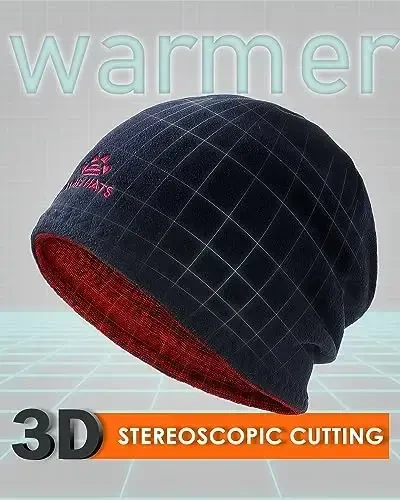 Winter Beanie Hat Scarf for Men Women Knit Thick Fleece Lined Warm Windproof Ski Skull Cap Neck Warmer Gaiter Face Scarf Set - 2