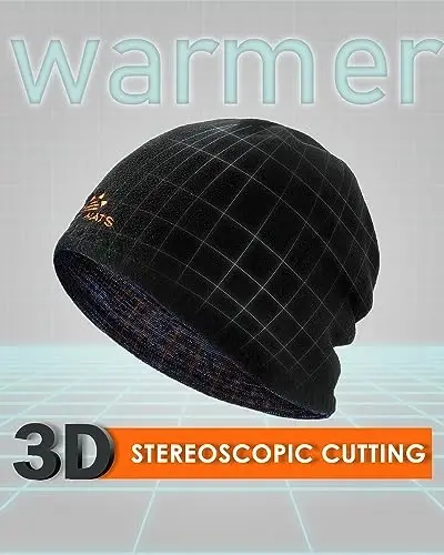 Winter Beanie Hat Scarf for Men Women Knit Thick Fleece Lined Warm Windproof Ski Skull Cap Neck Warmer Gaiter Face Scarf Set - 2