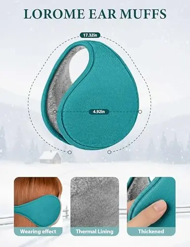 Winter Beanie Hat Scarf Gloves Set with Ear Muff Warmer for Women | Winter Gift Sets for Women, One Size fits All, Touch Screen Gloves, Double Brim Winter Wear Accessories for Adult - 5