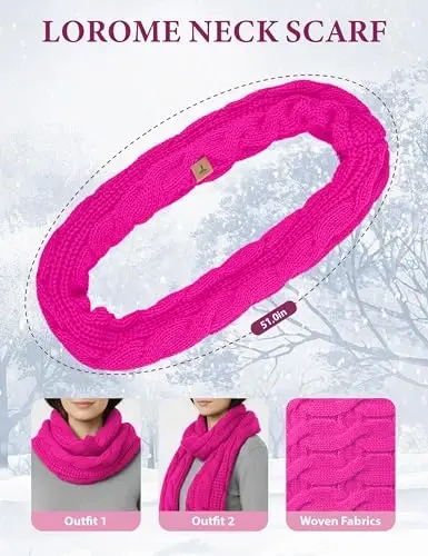 Winter Beanie Hat Scarf Gloves Set with Ear Muff Warmer for Women | Winter Gift Sets for Women, One Size fits All, Touch Screen Gloves, Double Brim Winter Wear Accessories for Adult - 4