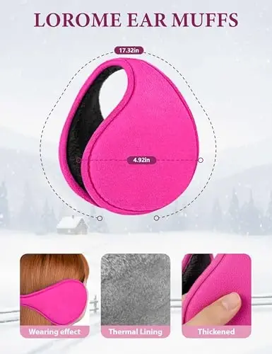 Winter Beanie Hat Scarf Gloves Set with Ear Muff Warmer for Women | Winter Gift Sets for Women, One Size fits All, Touch Screen Gloves, Double Brim Winter Wear Accessories for Adult - 5