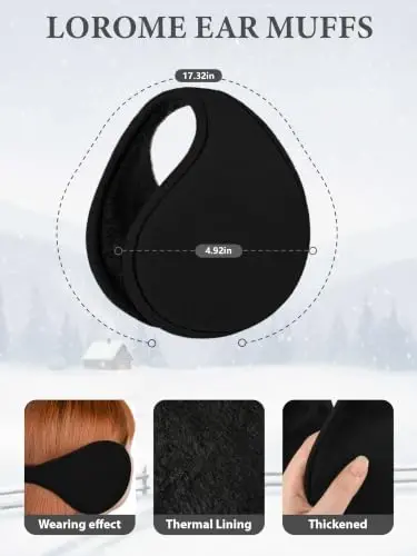 Winter Beanie Hat Scarf Gloves Set with Ear Muff Warmer for Women | Winter Gift Sets for Women, One Size fits All, Touch Screen Gloves, Double Brim Winter Wear Accessories for Adult - 5