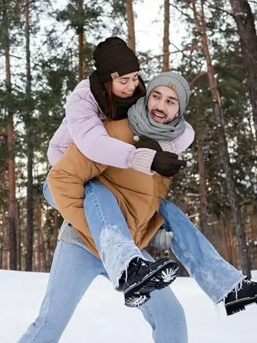 Winter Beanie Hat Scarf Gloves, Unisex Warm Fleece Knit Neck Scarf Set Gift | Hats Gloves Scarf Set, Touchscreen Gloves, Universal Size Neck Scarf Set Winter Gifts for Unisex Adult Winter Wear - 5