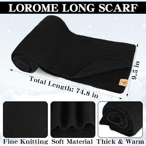 Winter Beanie Hat Scarf Gloves, Warm Fleece Knit Hat Long Scarf Neck Warmer Touch Screen Winter Gloves Set Gifts for Women - 2