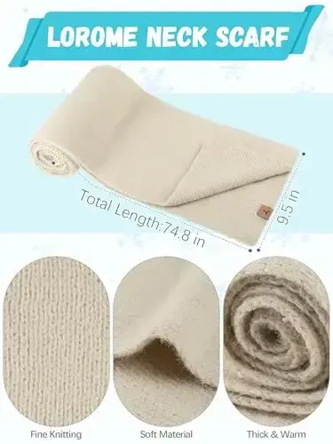 Winter Beanie Hat Scarf Gloves, Warm Fleece Knit Hat Long Scarf Neck Warmer Touch Screen Winter Gloves Set Gifts for Women - 3