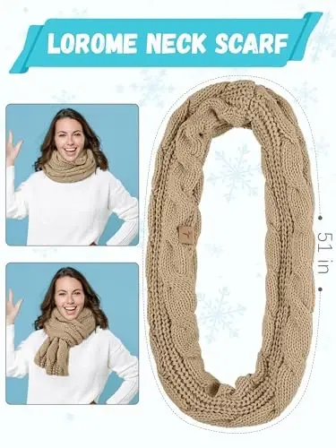 Winter Beanie Hat Scarf Gloves, Warm Fleece Knit Hats Touch Screen Gloves Neck Scarf Set Winter Gifts for Unisex Adult - 2
