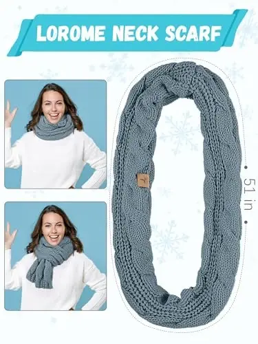 Winter Beanie Hat Scarf Gloves, Warm Fleece Knit Hats Touch Screen Gloves Neck Scarf Set Winter Gifts for Unisex Adult - 4