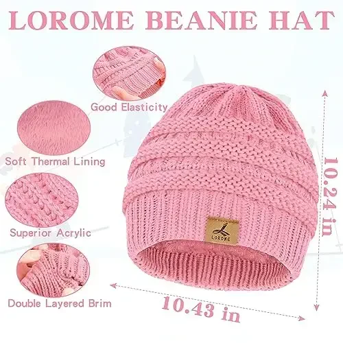 Winter Beanie Hat Scarf Gloves, Warm Fleece Knit Hats Touch Screen Gloves Neck Scarf Set Winter Gifts for Unisex Adult - 3