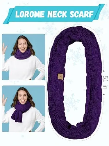 Winter Beanie Hat Scarf Gloves, Warm Fleece Knit Hats Touch Screen Gloves Neck Scarf Set Winter Gifts for Unisex Adult - 4