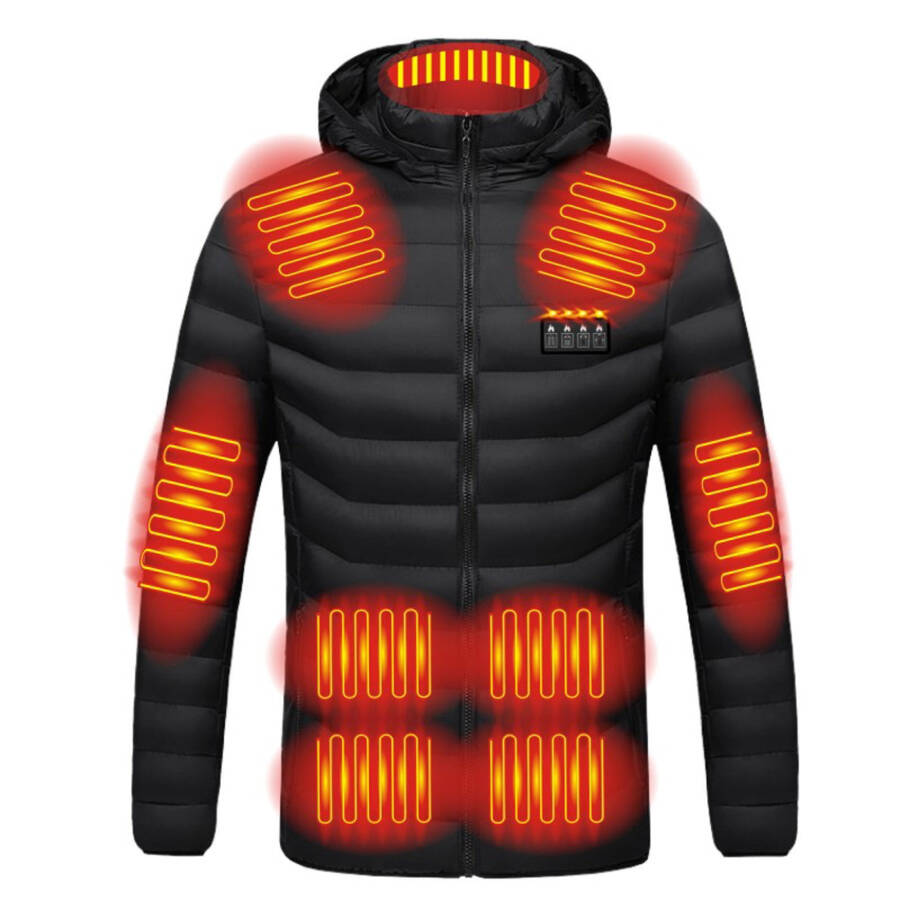 Winter Clearance 2024! purcolt Heated Jacket for Men Women, Electric Heating Coat, 19 Heating Zones, Long Sleeve Hooded Zip Winter Heated Vest Windproof Outerwear (Battery Not Included) - 1