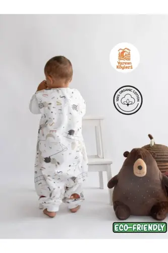 Winter Cotton Flannel Sleeping Bag, 1 Tog Organic Children and Baby Sleeping Bag, Sleeveless Unisex Jumpsuit - LAS VIVAS KIDS (1)