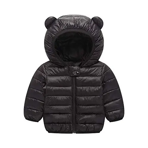 Winter Down Coats for Kids Baby Boys Girls Light Puffer Padded Jacket Bear Hoods Infant Outerwear 