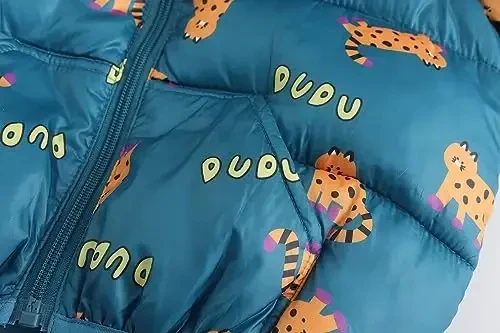 Winter Down Coats for Kids Baby Boys Girls Light Puffer Padded Jacket Bear Hoods Infant Outerwear - 5
