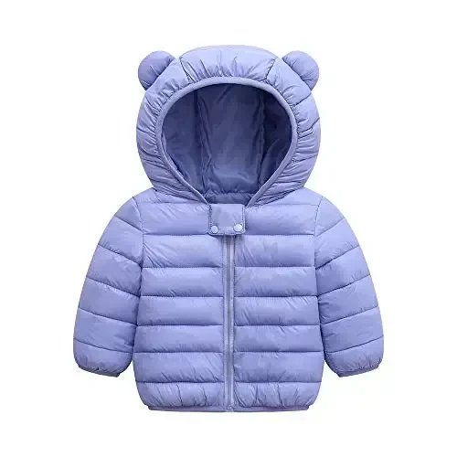 Winter Down Coats for Kids Baby Boys Girls Light Puffer Padded Jacket Bear Hoods Infant Outerwear 