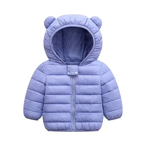 Winter Down Coats for Kids Baby Boys Girls Light Puffer Padded Jacket Bear Hoods Infant Outerwear - 1