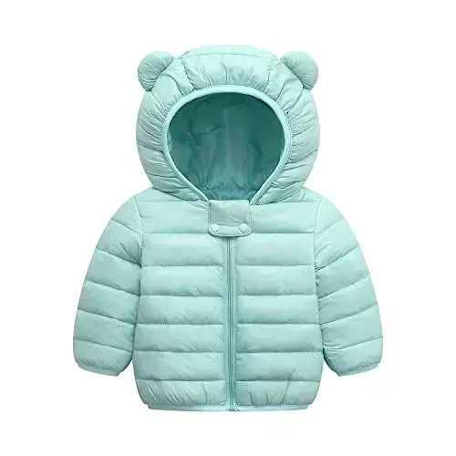 Winter Down Coats for Kids Baby Boys Girls Light Puffer Padded Jacket Bear Hoods Infant Outerwear - BFFBABY
