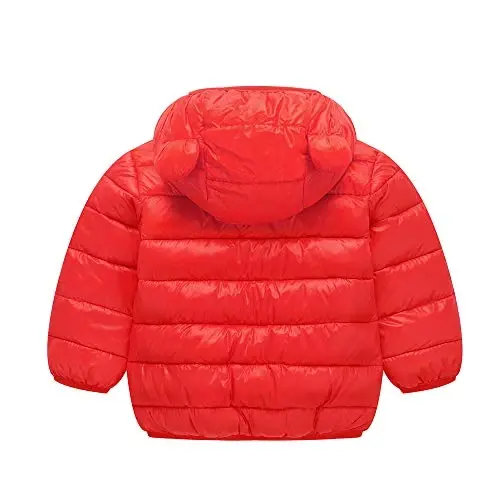 Winter Down Coats for Kids Baby Boys Girls Light Puffer Padded Jacket Bear Hoods Infant Outerwear - 2