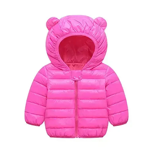 Winter Down Coats for Kids Baby Boys Girls Light Puffer Padded Jacket Bear Hoods Infant Outerwear - BFFBABY