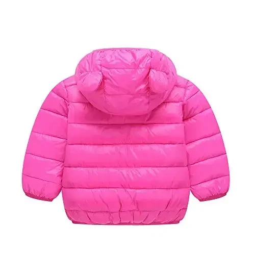 Winter Down Coats for Kids Baby Boys Girls Light Puffer Padded Jacket Bear Hoods Infant Outerwear - 2