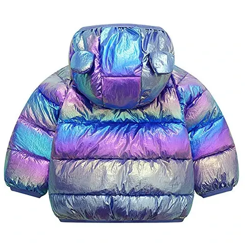 Winter Down Coats for Kids Baby Boys Girls Light Puffer Padded Jacket Bear Hoods Infant Outerwear - 2