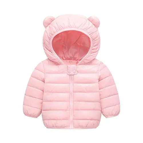 Winter Down Coats for Kids Baby Boys Girls Light Puffer Padded Jacket Bear Hoods Infant Outerwear 