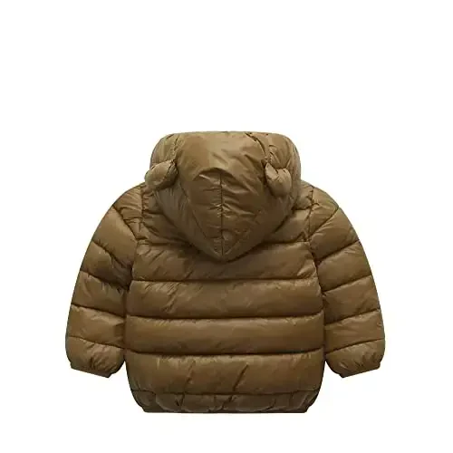 Winter Down Coats for Kids Baby Boys Girls Light Puffer Padded Jacket Bear Hoods Infant Outerwear - 2