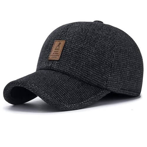 Winter for Men Outdoor Hat, Adjustable Warm Sport Golf Baseball Cap Hats Dad Caps Earflaps Thicken 55-60CM (Brown) - 3