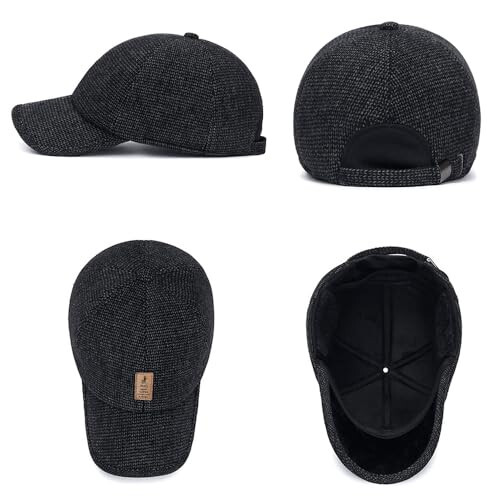 Winter for Men Outdoor Hat, Adjustable Warm Sport Golf Baseball Cap Hats Dad Caps Earflaps Thicken 55-60CM (Brown) - 5