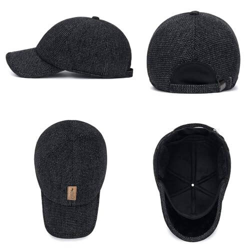 Winter for Men Outdoor Hat, Adjustable Warm Sport Golf Baseball Cap Hats Dad Caps Earflaps Thicken 55-60CM (Brown) - 5