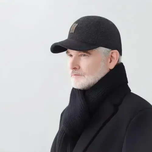 Winter for Men Outdoor Hat, Adjustable Warm Sport Golf Baseball Cap Hats Dad Caps Earflaps Thicken 55-60CM (Brown) - 6