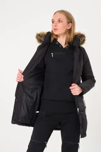 Winter Fur Collar Puffer Women's Jacket 7112black8 - 1