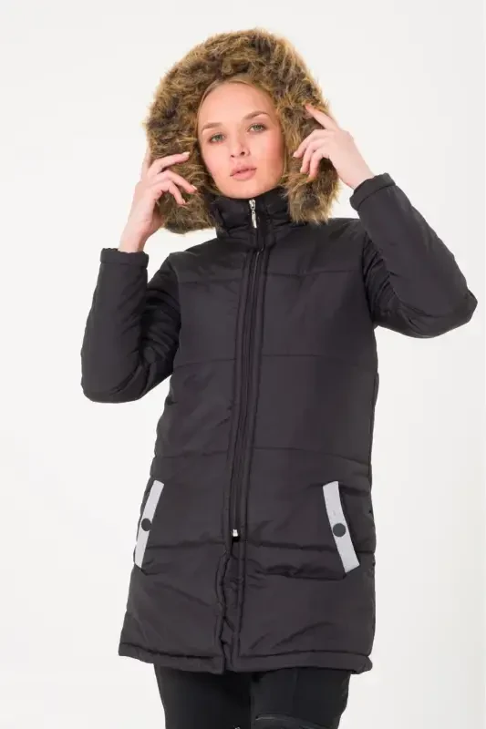 Winter Fur Collar Puffer Women's Jacket 7112black8 - 2