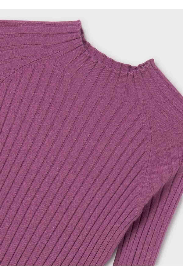 Winter Girl's Fisherman Knit Sweater - Purple - 10