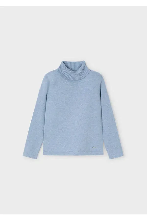 Winter Girl's Fisherman's Knit Sweater - Blue - 5