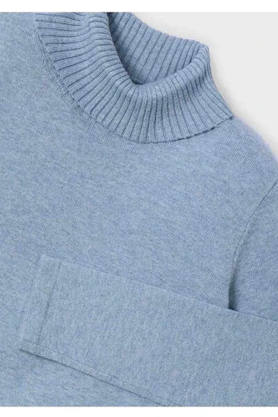 Winter Girl's Fisherman's Knit Sweater - Blue - 4