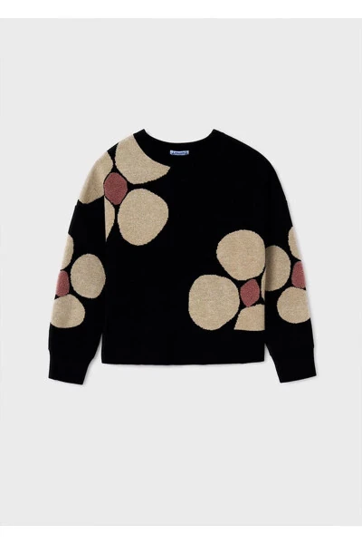 Winter Girl's Floral Sweater - Black - MAYORAL (1)