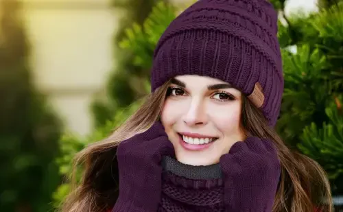 Winter Hat Fleece Lined Neck Warmer Scarf and Gloves Set for Women Knit Beanie Winter Gloves and Scarves Cold Weather - Modazone (1)